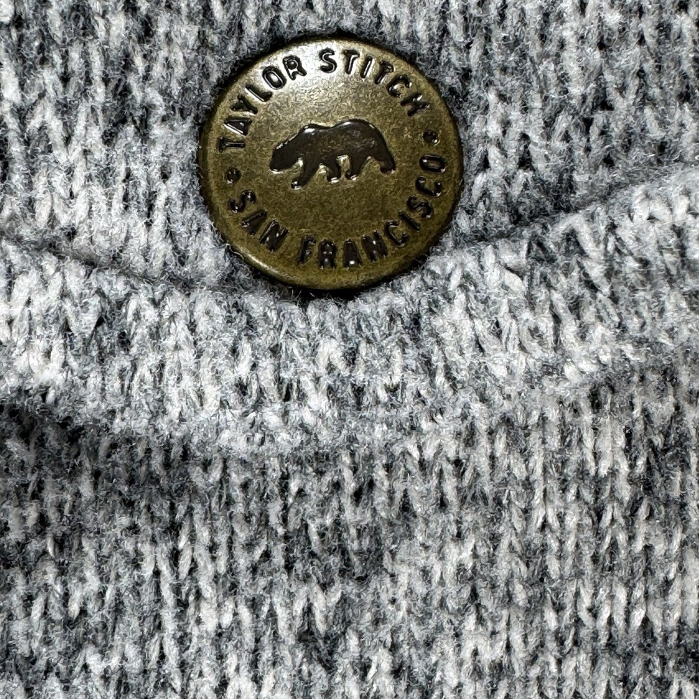 Taylor Stitch Big Sur Shirt Jacket Mens 42 Heather Gray Polartec Fleece Snap USA - Picture 5 of 13